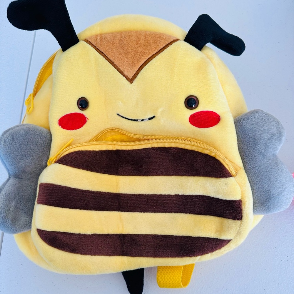 Cute Yellow Bee Plush Backpack for Kids